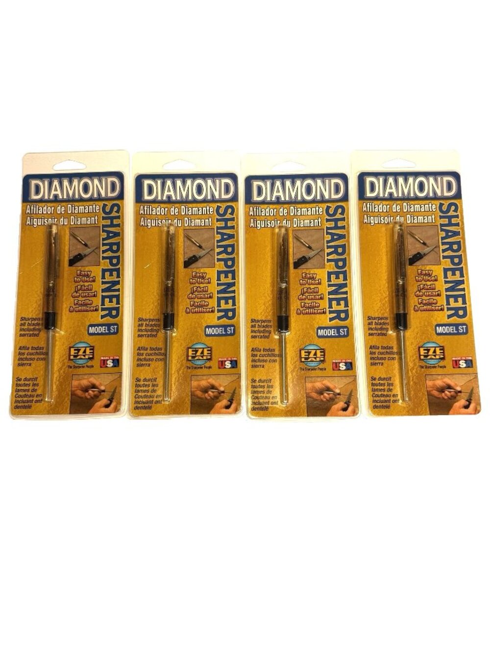 EZE-LAP LOT OF 4 Pocket Diamond Sharpeners Tapered Shaft Model ST USA New Sealed